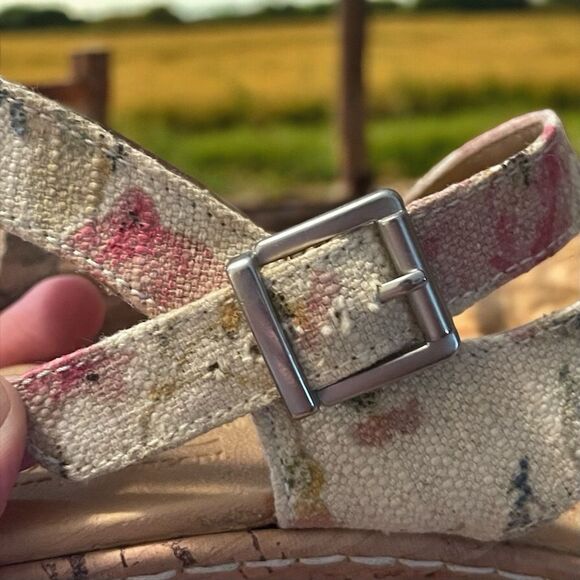 Born b.o.c Floral Wedge Cork Sandals Slingback Open Toe Multicolor - Picture 3 of 6